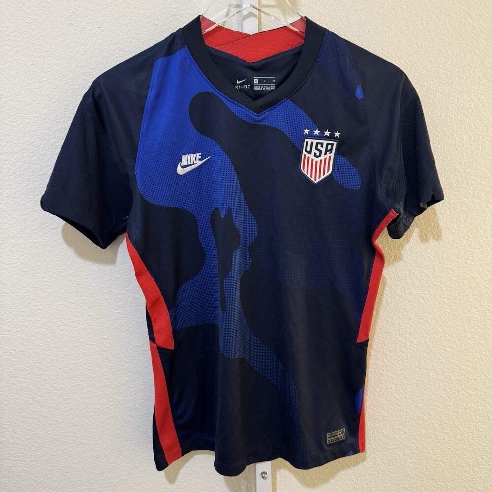 Nike USA Soccer Women’s M 2020 Breathe Stadium Away Jersey Blue Camo $90
